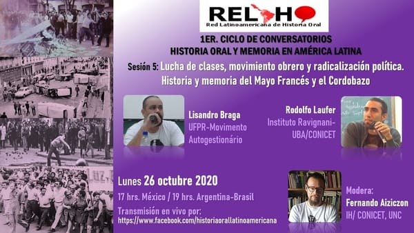 Fotografía 5 de 7 del encuentro Primer Ciclo de Conversatorios: “Historia Oral y Memoria en América Latina”.