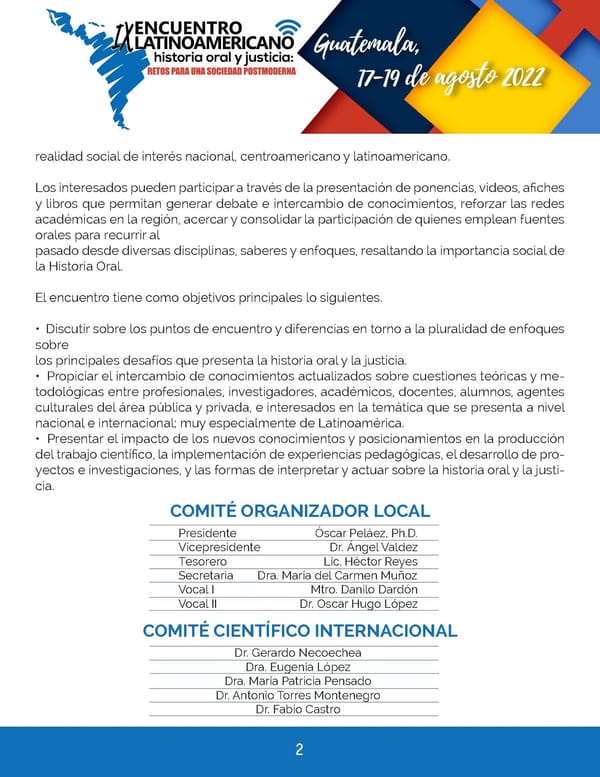 Fotografía 6 de 10 del encuentro IX Encuentro Latinoamericano de Historia Oral y Justicia — Ciudad de Guatemala, 2022.